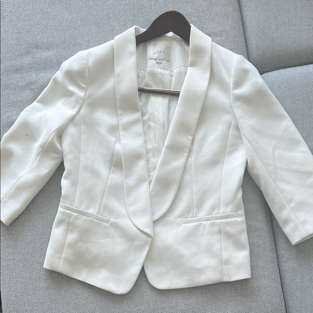 Ann Taylor LOFT Ivory Blazer Jacket size 4